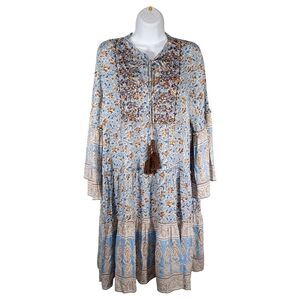 Miss June Paris Dress Tiered Knee-Length Tassel Womens Large